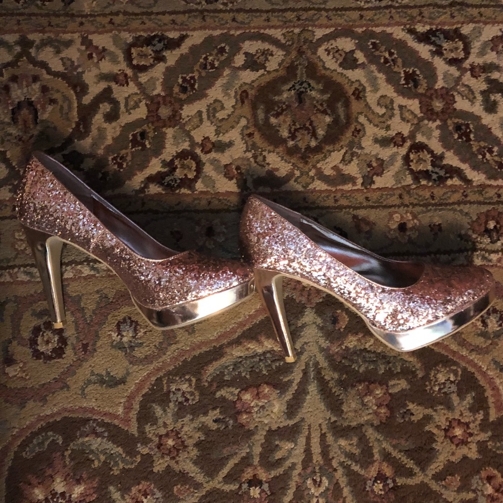 Rose Gold Glitter Heels